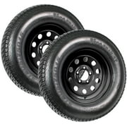 eCustomrim 2-Pk Trailer Tire On Black Wheel Mod Rim ST205/75D15 Load C 5 Lug On 4.5 15 x 5