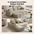 thumbnail image 3 of BELHOME 108" U-Shaped Sectional Sofa Boneless Couch, Modular Cloud Couch 50D High-Resilience Foam Compression Sofa, No Assembly Required, Corduroy Deep Seat Sofa for Living Room Apartment, 3 of 10