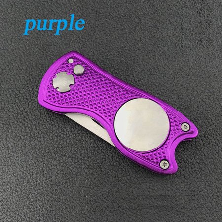 7Colors Solid Training Stainless Steel Durable Pitch Groove Cleaner Golf Pitchfork Divot Repair Tool Putting Green Fork PURPLE
