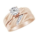 thumbnail image 2 of AFFY Round Shape White Natural Diamond Solitaire Wedding Ring Set In 10k Rose Gold (0.30 Ct) Ring Size-10.5, 2 of 2
