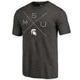thumbnail image 2 of Men's Black Michigan State Spartans Quad Tri-Blend T-Shirt, 2 of 3