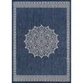 thumbnail image 2 of Outdoor Rug 6x9 Medallion Blue Modern Area Rugs For Indoor And Patios Kitchen Hallway Mats Washable Porch Deck Outside Carpet (medallion 6 X 9), 2 of 9