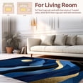 thumbnail image 2 of ODIKA 6'x9' Machine Washable Non-Slip Area Rug, Abstract Wave Featuring Bold Navy and Radiant Gold Highlights High Traffic Rug, Blue, 135872, 2 of 7
