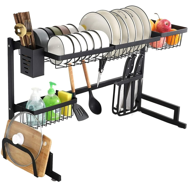 Dish Rack Over The Sink Dish Drying Rack Kitchen Rack Shelf Dish Drainer  Stainless Steel Sink Organizer (Sink Size ≤ 32.5 inch) 