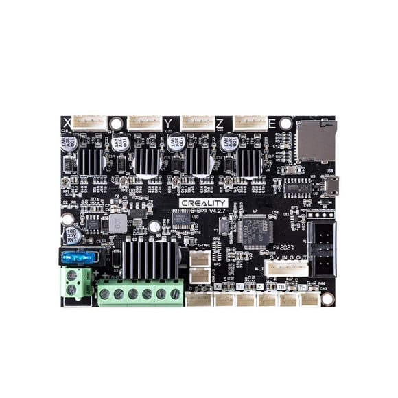 Creality Ender 3 Silent Motherboard, High Performance 32 Bit 3D Printer Noiseless Mother Board V4.2.7 with TMC2225 Driver Marlin for Ender 3, All-Round Heat Dissipat