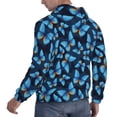 thumbnail image 6 of Lsque Blue Butterfly Pattern Casual Men's Hoodie,Hooded Sweatshirt with Kangaroo Pocket,Pullover Hoodie-XX-Large, 6 of 7
