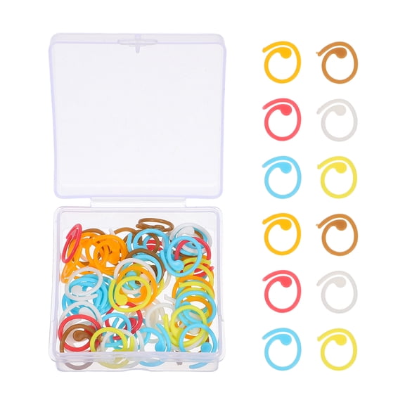 FOMIYES 60Pcs Assorted Color Stitch Markers for Crocheting Spiral Clips for Easy Craft Progress