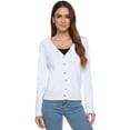 thumbnail image 2 of Purcoar Women's Sweater Button Down V-Neck Knit Long Sleeve Cardigans for Women, 2 of 8