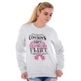 thumbnail image 5 of Cowboys Make Me Flirt Funny Cowgirl Women Crewneck Sweatshirt Brisco Brands X, 5 of 6