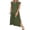 Army Green, variant on Summer Casual Sleeveless Maxi Dress for Women Crewneck Loose Split Wrinkle-Free Travel Vacation Long Dress Beach Sundress with Pockets Light Blue L