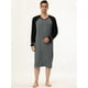 thumbnail image 2 of Camisones de hombre Contraste Color Henley Sleep Shirt Lounge Sleepwear Camisón Pijamas Gris Oscuro Negro XL Unique Bargains Camisone, 2 of 5
