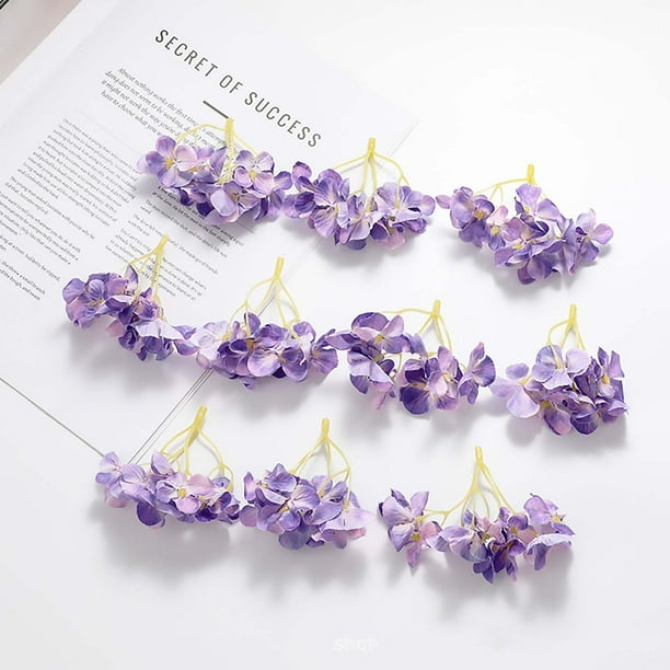 Flores Artificiales de Plástico para Decoración, Ideales para Manualidades | Tela Morada | 7 Cm | Paquete de 10