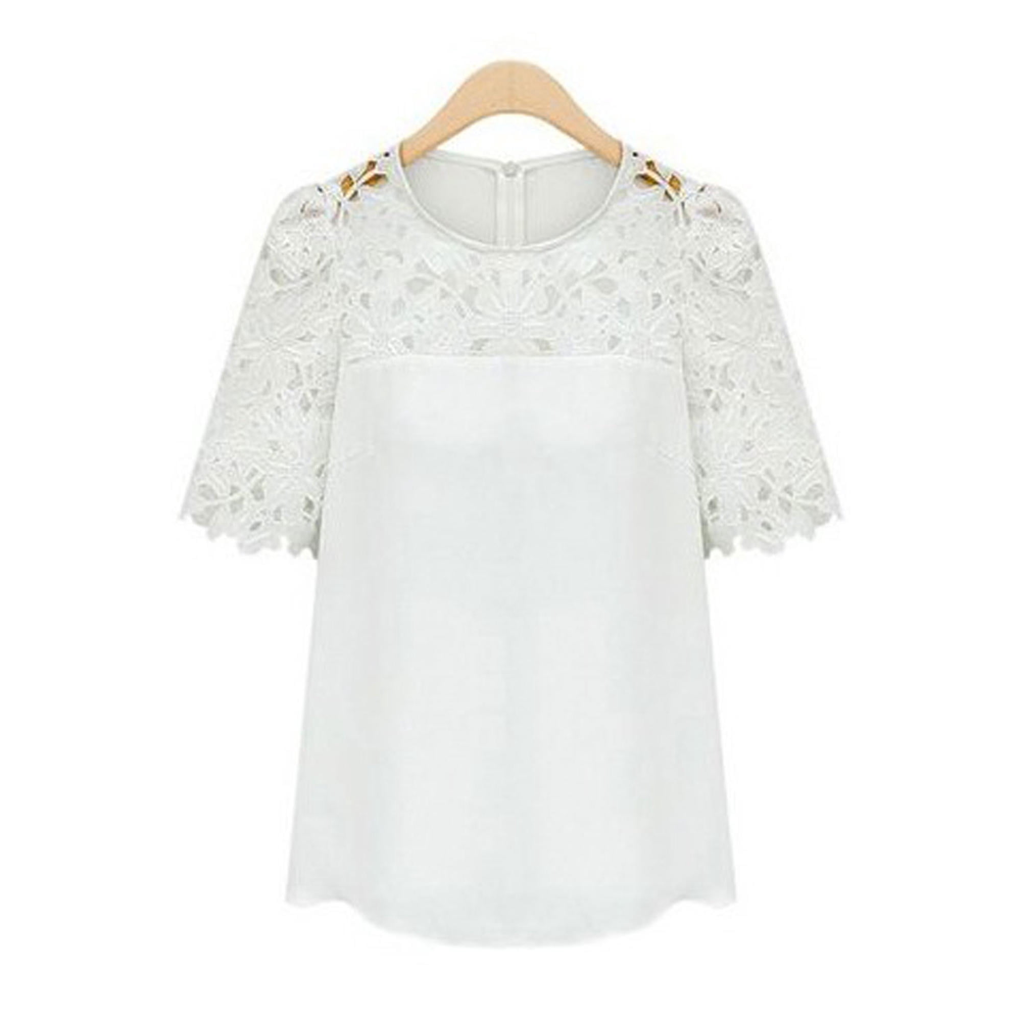 BLOUSE W/NECKLACE - 96100 - BLACK