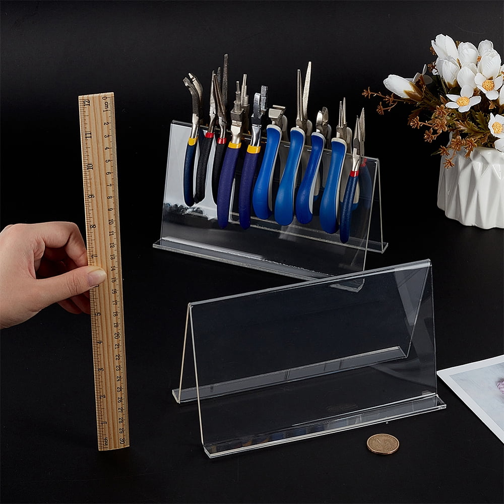 2pcs Acrylic Pliers Holder Clear 9.8x21x12cm