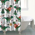 thumbnail image 4 of Green Dinosaurs Christmas Pattern Shower Curtain 84"x72" ,Bathroom Decorative Shower Curtains Set with 12 Hooks,Modern Waterproof Washable Shower Curtain, 4 of 6