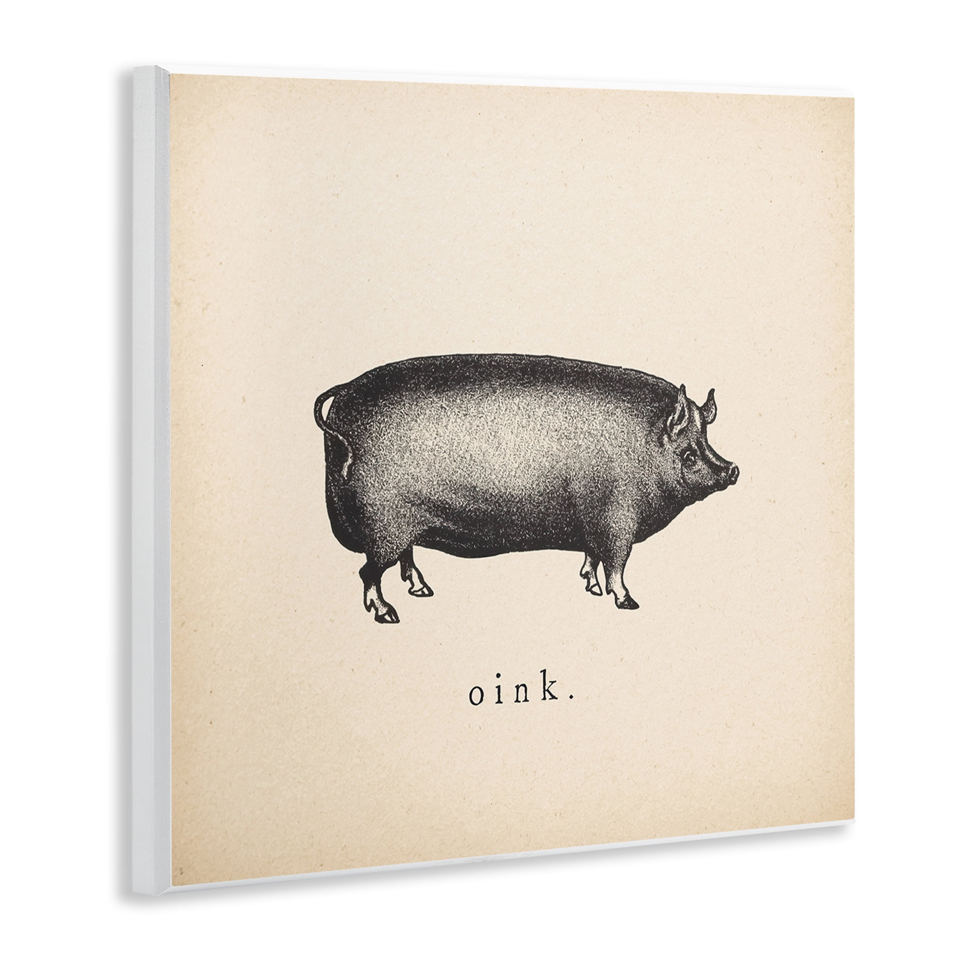Stupell Industries Oink Farm Pig Sounds Animals Painting Unframed Art Print Wall Art, 12 x 12