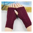 thumbnail image 2 of Guantes Sin Dedo Punto Tejidos Calidos Lana Mitones Tejidos, 2 of 3