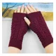 thumbnail image 2 of Guantes Sin Dedo Punto Tejidos Calidos Lana Mitones Tejidos, 2 of 3