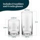 thumbnail image 3 of Juego de vidrio Libbey Impressions Tumbler and Rocks, 16 piezas, 3 of 7