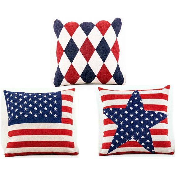 LINEL Patriotic Pillow Covers Set of 3