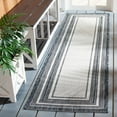 thumbnail image 2 of Safavieh Courtyard Ercan Bordered Indoor/Outdoor Runner Rug, Ivory/Black, 2'3" x 8', 2 of 11