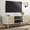 White, variant on Wampat Mid Century TV Stand for TVs up to 46", Wood Entertainment Center, Black/Gray