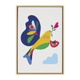 thumbnail image 2 of Kate and Laurel Sylvie Peace Dove Framed Canvas Wall Art by Rachel Lee of My Dream Wall, 23x33 Natural, Modern Colorful Geometric Animal Bird Art for Wall, 2 of 6