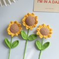 thumbnail image 2 of Girasol tejido a mano terminado, flor artificial, tejido de lana hecho a mano, girasol, tulipán, rosa, regalo, 2 of 6