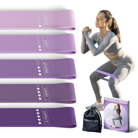 Resistance Loop Exercise Bands, Bands for Home Fitness, Stretching, Strength Training, Physical Therapy,Elastic Workout Women Men Kids, Set of 5