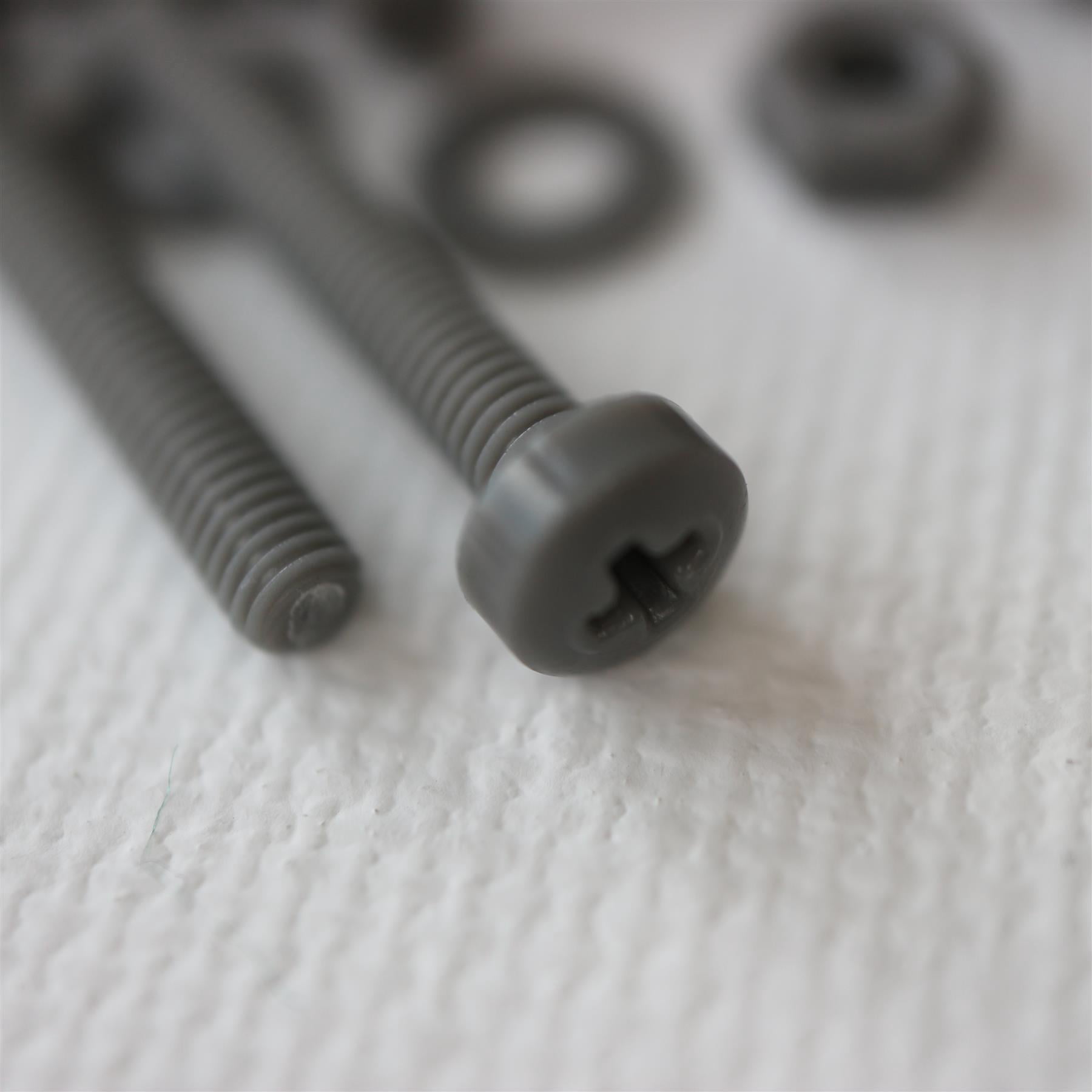 20 x Grey Pan Head Screws Polypropylene (PP) Plastic Nuts and Bolts, Washers, M3 x 20mm, Anti-Corrosion, Chemical Resistant, Gray, (3/32 x 25/32 in)
