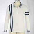 thumbnail image 6 of Fesfesfes Blouse Shirt for Men Fall 2022 Positioning Print Zip Stripe Long Sleeves, 6 of 6