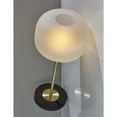 thumbnail image 2 of Antique Brass Striped Glass Glow Table Lamp, 2 of 5
