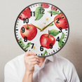 thumbnail image 6 of Yayeee Wall Clock Battery Operated 9.5" Silent Quartz Non-Ticking for Living Room Decor, White Apple Pattern, 6 of 8