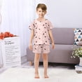 thumbnail image 6 of Summer Short Sleeve Pajama Sets Black White Cat Patterns Sleepwear Nighty 95% Cotton (5-14Y), 6 of 7