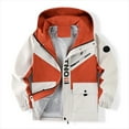 thumbnail image 5 of FINALGANG Men Jackets Autumn Winter Warm Windproof Casual Letter Printed Long Sleeve Hooded Zip Up Button Coat With Pockets Man Trendy Riding Motorcycle Work Jacket,White,M, 5 of 9