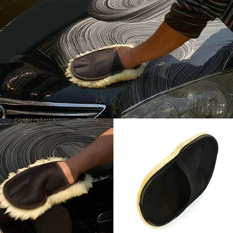 Super Soft Lambswool Car Beauty Washing Glove Mitt Deep Pile Cleaning