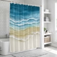 thumbnail image 5 of Blue Summer Beach Coastal Shower Curtain Set - 48" x 72" Washable Bathtub Curtain with 12 Hooks, Nautical Beige Seaside Waterproof Fabric Stall Shower Curtains for Bathroom/Bathtub Décor, 5 of 6