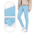 thumbnail image 5 of Girls Solid Leggings Fleece Lined Slim Stretchy Soft Warm Tights Pants for Kids Toddler Girls Winter Bottoms, 5 of 7