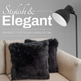 thumbnail image 5 of Cheer Collection Set of 2 Shaggy Hair Decorative Throw Pillows - 20x20, Black, 5 of 8