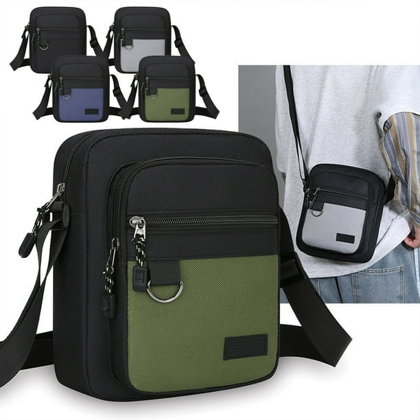 Bolso de Hombro Cuadrado Ligero E Informal de Moda para Hombre, con Anilla de Hierro para Colgar, Ideal para Ciclismo y Deportes.