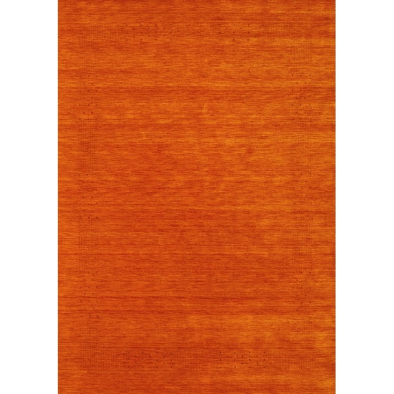 Ahgly Company Machine Washable Indoor Rectangle Abstract Yellow Contemporary Area Rugs, 4' x 6'