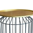 thumbnail image 4 of Home Square Round Tray Top Metal Side End Table in Gold & Black - Set of 2, 4 of 4