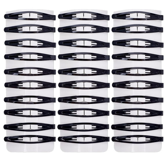 1 Box 40 Pcs Slim Snap Hair Clips Metal Snap Hair Clips Large Black Vintage Long Oval Barrette Big Iron Hairpins for Clip Hair Women Barrettes Various Hairstyles Accessories Salon Supplies