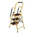 thumbnail image 4 of IVV 3 Step Ladder with Handrails, 330lbs Folding Step Stool, w/ Non-Slip Side Armrests Large Pedal Area, Suitable for Home Office, 4 of 10