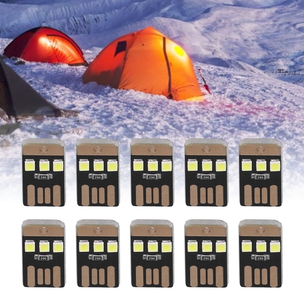 Linterna LED, 10 Piezas USB 0.2W Luz De Tienda Portátil Para Llave Para Exteriores Para Botón Para Billetera Para Noche Para Acampar