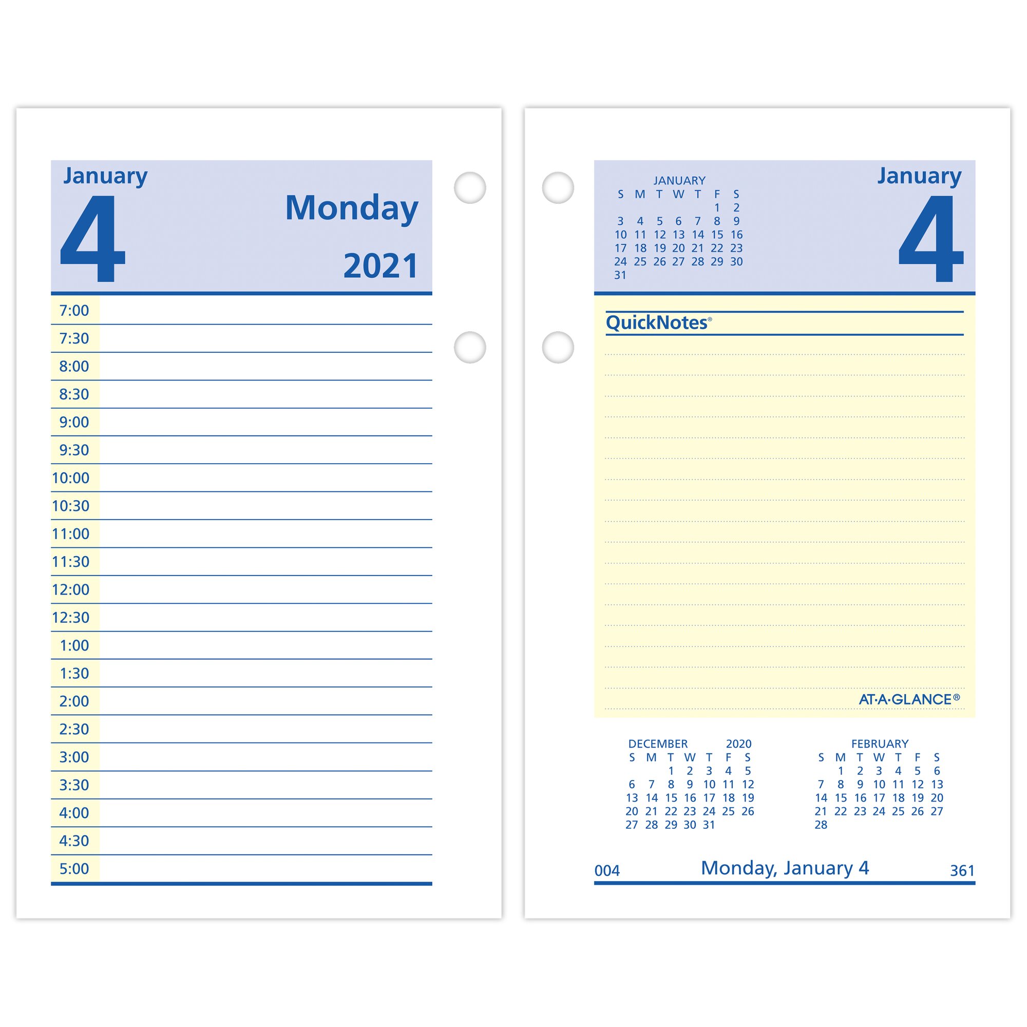 AT A GLANCE Quicknotes Desk Calendar Refill 3 5 X 6 2021 Walmart Walmart