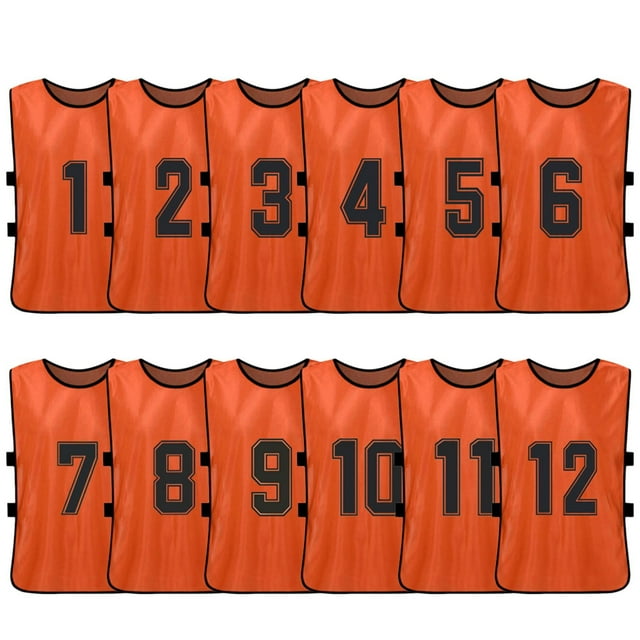 Chaleco 12 PCS Adultos Fútbol Pinnies Jerseys del equipo de fútbol de secado rápido Deportes juvenil Tomshoo Chaleco