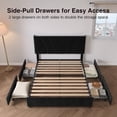 thumbnail image 3 of Novilla Full Size Bed Frame with Headboard, Full Size Bed Frame with Drawers, Full Bed Frame with LED Lights, Charging Station and Adjustable Headboard, No Box Spring Needed, Black Velvet, 3 of 23