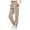 Khaki, variant on THNCYX Women Solid Color Elastic Waist Casual Sweat Pants With Side Pockets Relaxed Wide Drawstring Trousers
