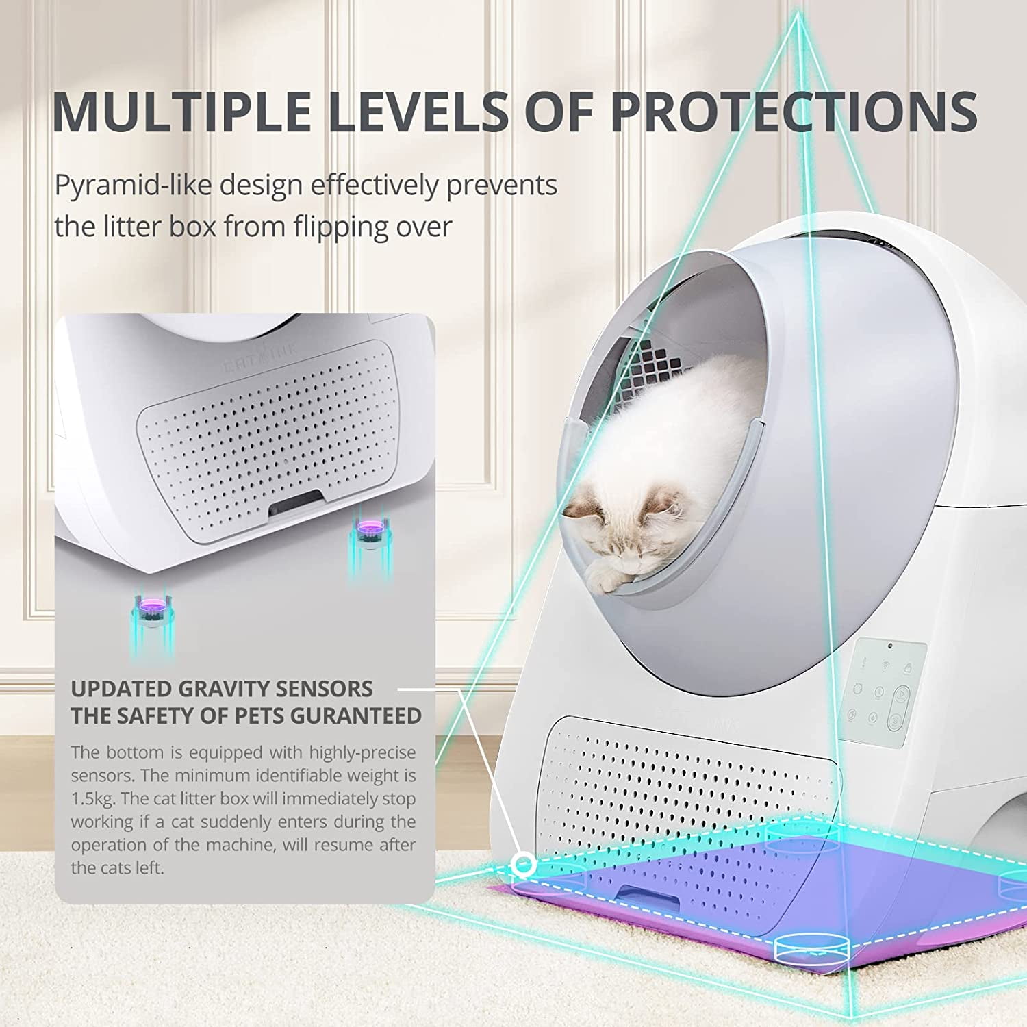 Buy CATLINK Self Cleaning Cat Litter Box, Automatic Wifi App Cats Robot Litter Boxes Online at